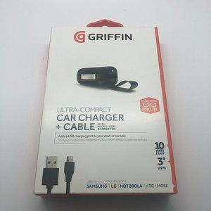 Griffin Ultra-Compact Car Charger + 3' Cable Micro